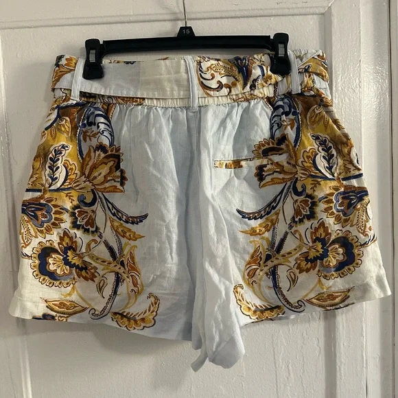 Joie 100% Linen High Waist Floral Shorts - Picture 2 of 6